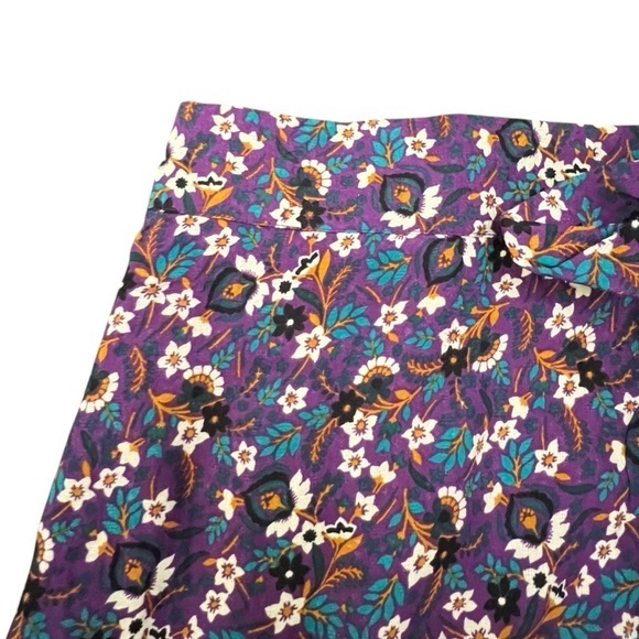 Band of the Free People Linaelle‎ Purple Floral Faux Wrap Skirt Midi NWT $89 MED - Picture 7 of 16